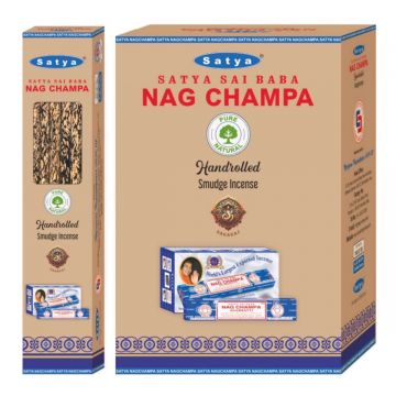 Nag Champa Satya Handrolled Smudge Incense Sticks, 9 Sticks x 12 Boxes